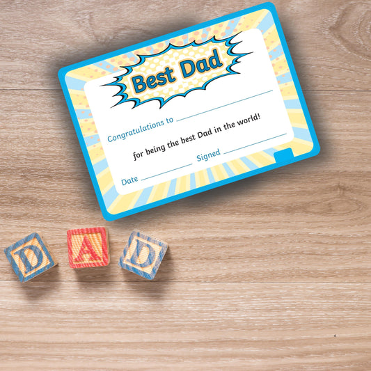 Best Dad Certificate Printable – US Letter Size PDF + PNG Preview – Father’s Day Award – Instant Download