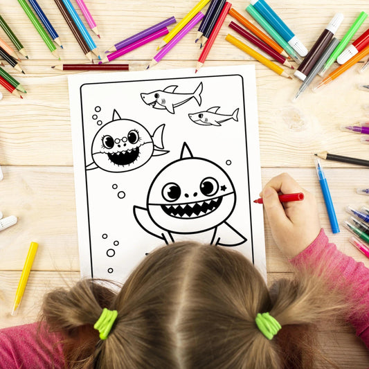 Shark Family Coloring Pages: 25 Ocean Animal Activity Sheets (PDF Download A4/US Letter)