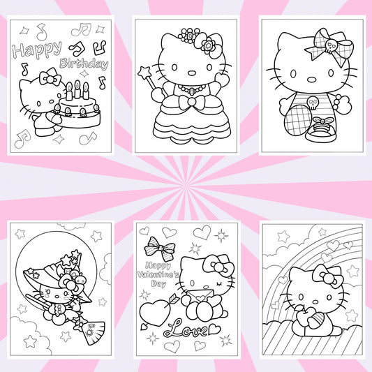 Kawaii Cat Coloring Pages for Kids – 62 Cute Printable Designs | A4 & US Letter PDF